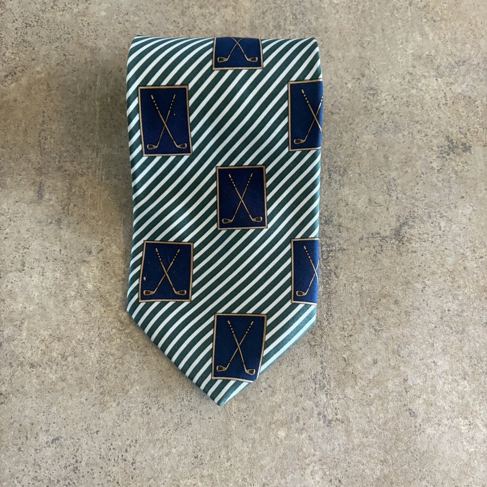 Hunter's Bay Men's Golf Neck Tie **100% Silk** Made In USA 56" in length